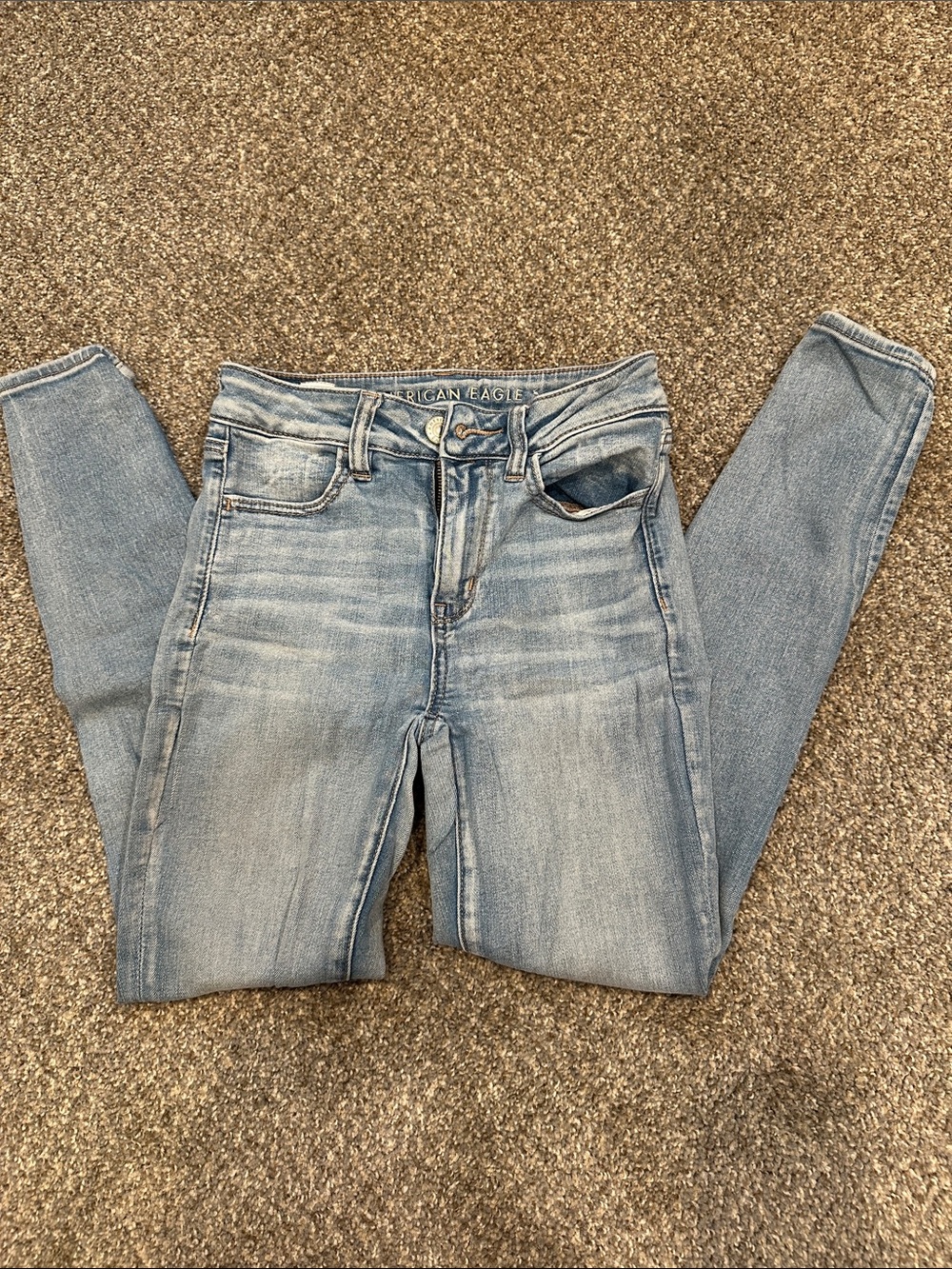 American Eagle Outfitters Light Wash High-Rise Jeggings - Light Blue